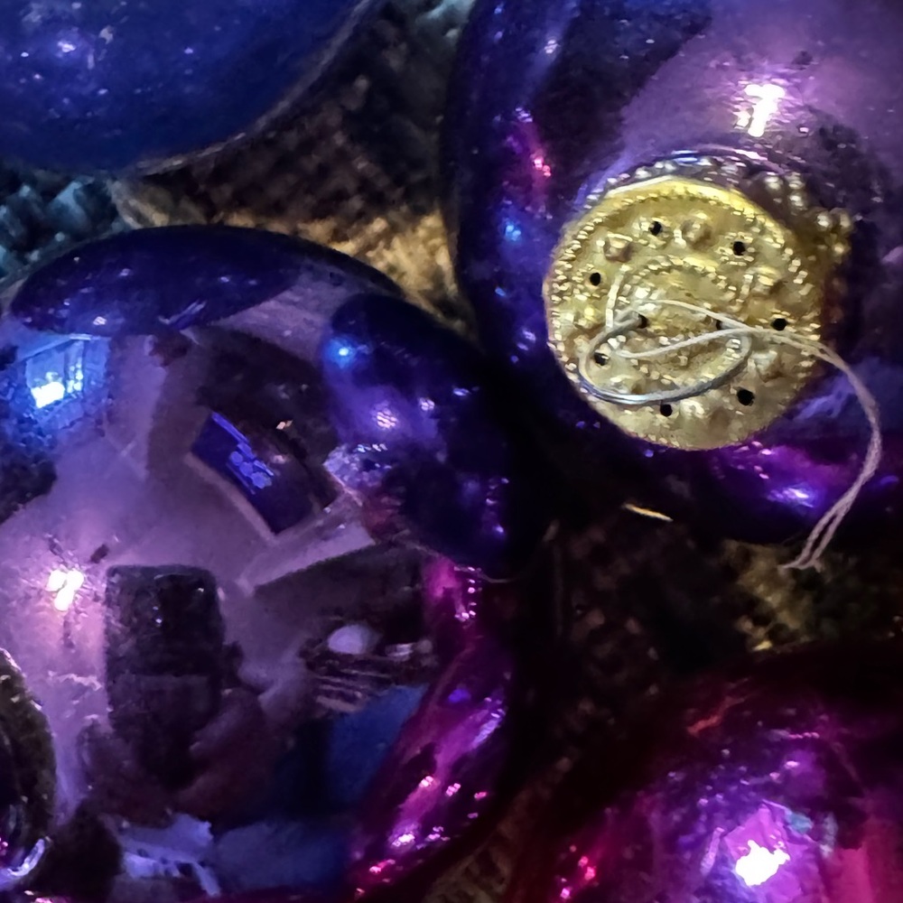 9 Vintage blown glass ornaments